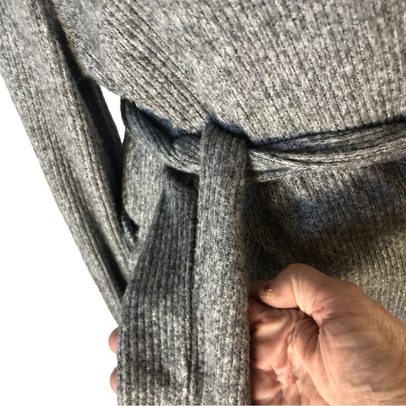 Topshop Front Wrap Sweater Women 14 Gray Heather Double Wrap Ties Long Sleeve - Picture 3 of 10